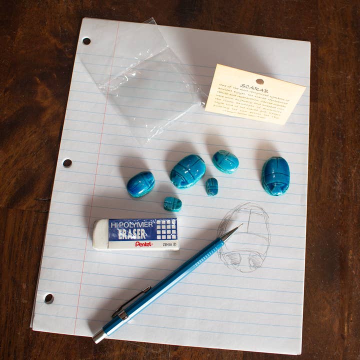 Discoveries, Inc. – Missangas por atacado – Pacote de 6 Escaravelhos Azuis Tamanhos Sortidos - Fabricado no Egito2