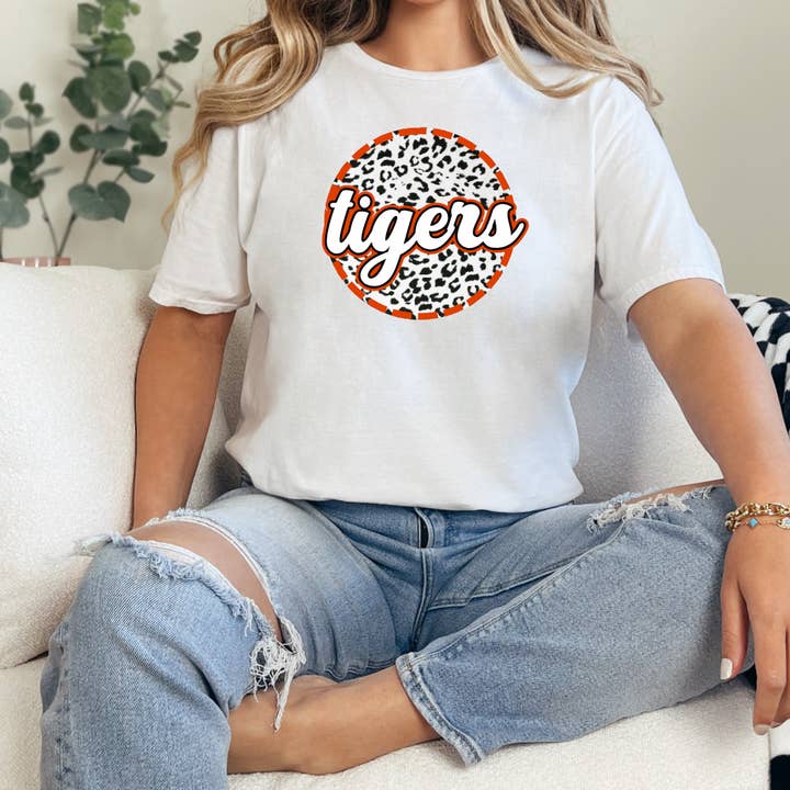 Custom Leopard School Mascot, Spirit wear, Spirit Tee for wholesale by Creatively Handmade