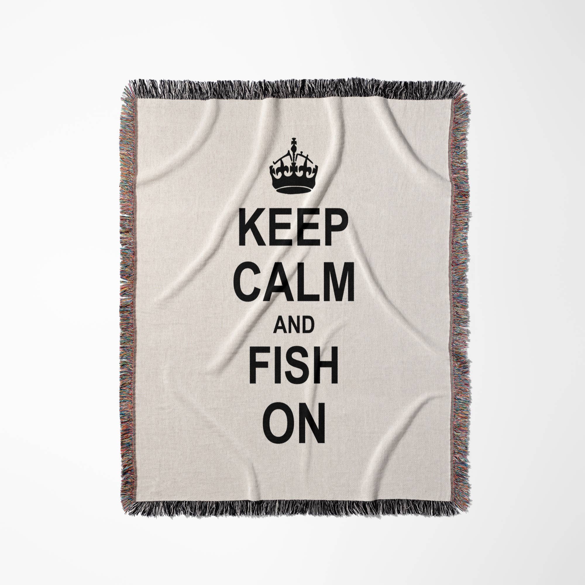 3dRose - Wholesale Throw Blanket - 3dRose, Keep Calm and Fish on - carry on fishing - gifts for fishermen fisherman - fun funny humor humorous, Blanket