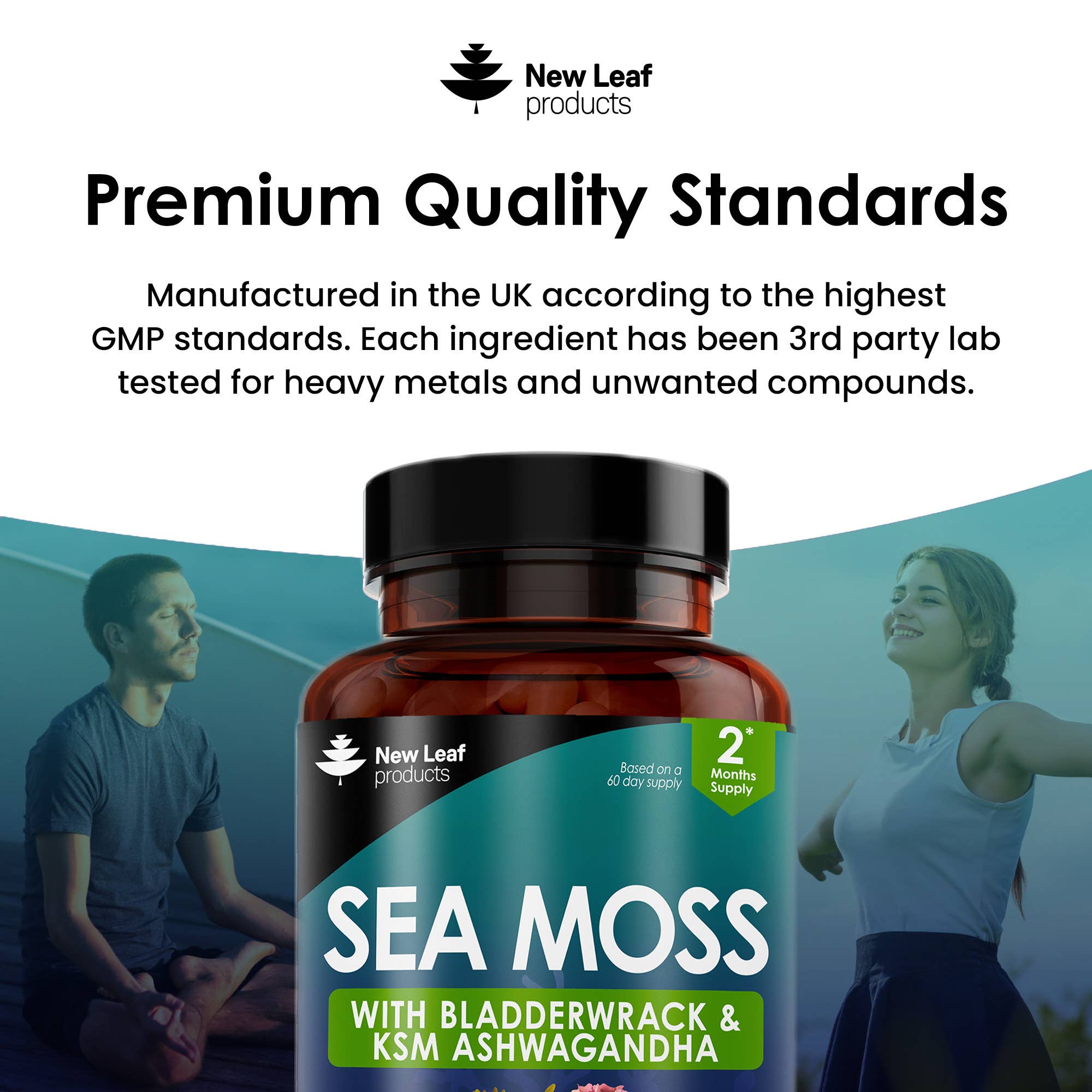New Leaf products Ltd – wholesale Oral supplement/vitamin – Sea Moss Complex + Bladderwrack & KSM Ashwagandha 120 Caps4