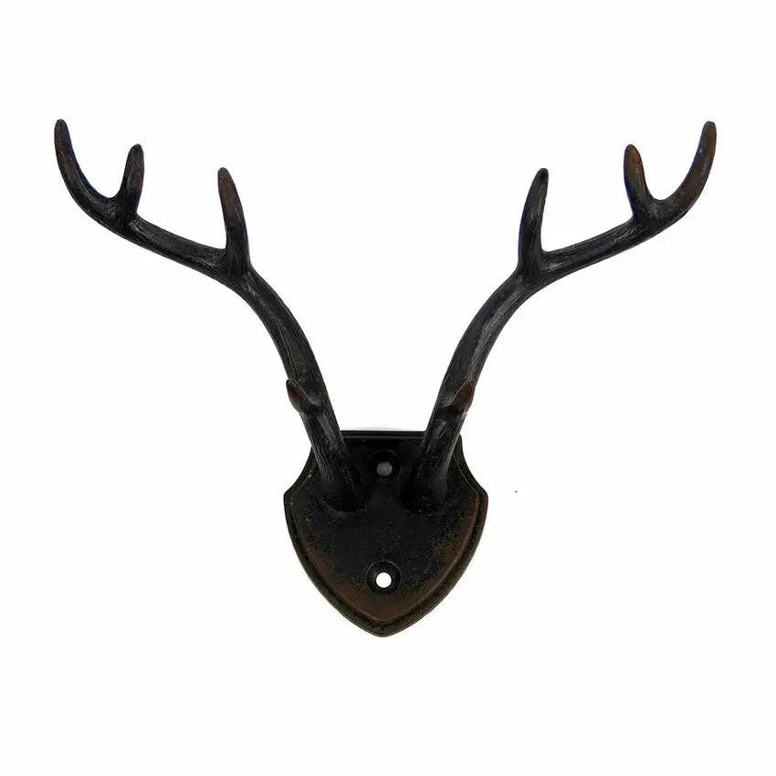 Vagabond Vintage - Wholesale Wall Hook - Pewter Antler Hook in Dark Metal1