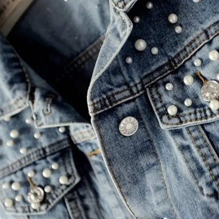 Katinki - Wholesale Denim Jacket - Women's - Pearl Embellished Denim Jacket4