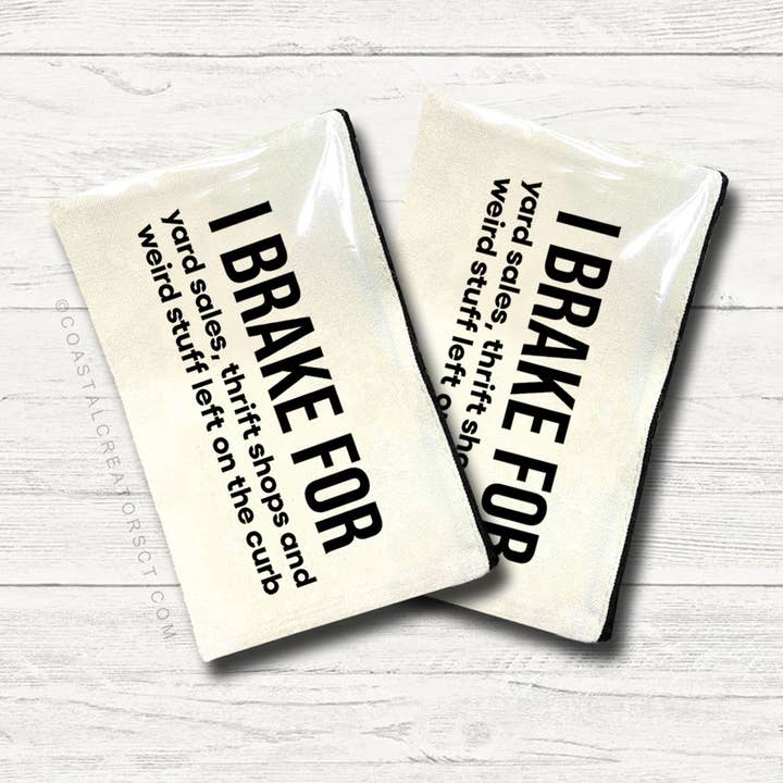 Coastal Creators of Connecticut - Wholesale Pouch - Women's - I Brake for Weird Stuff on Curb Multi-Use Canvas Zipper Bag4