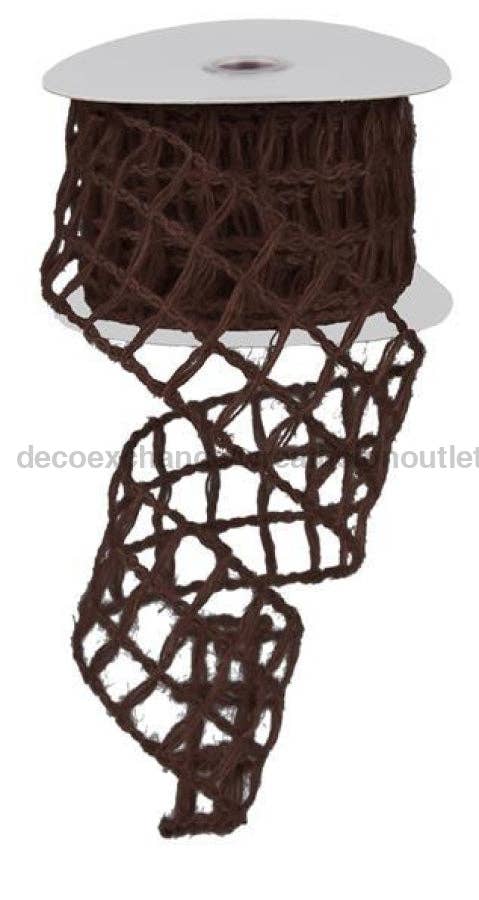 DecoExchange - Vendita all'ingrosso Attrezzature per lavoretti e fai da te - Rete di iuta 2,5"X10Yd Cioccolato RW5804F90