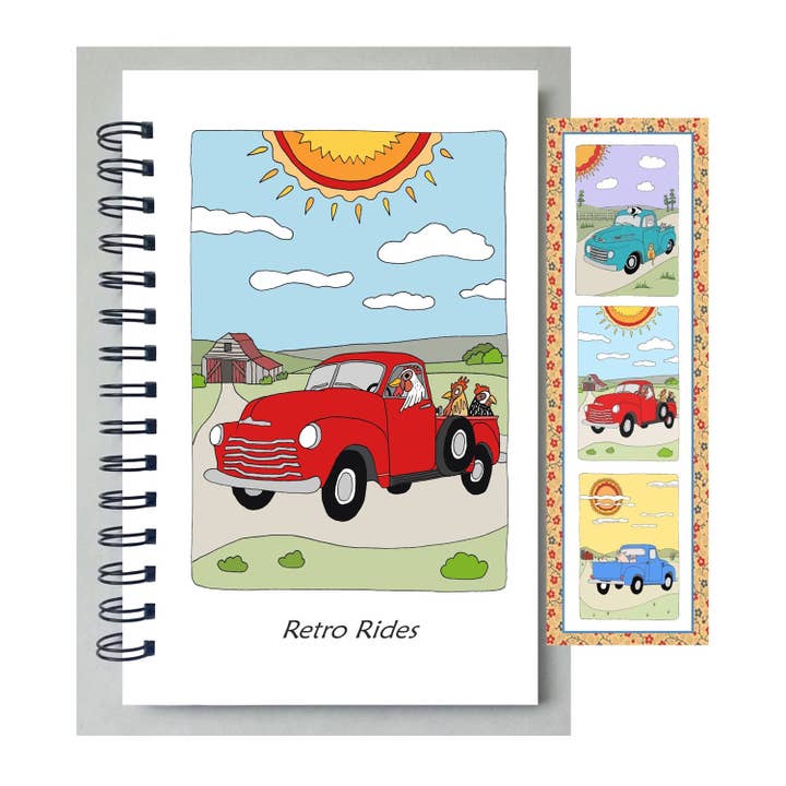 Retro Rides Journal Sketchbook for wholesale by Stick With Mary