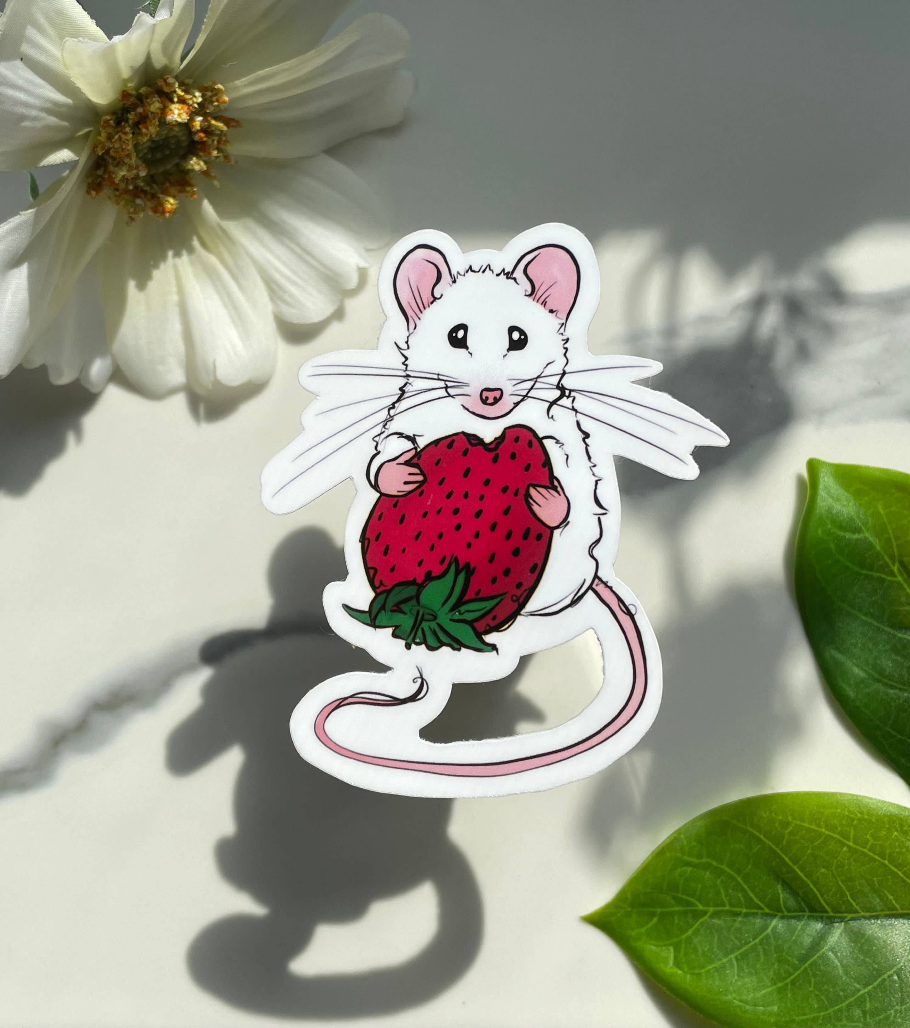 A Dresser Drawer - Vente Autocollant - Sticker Souris aux fraises