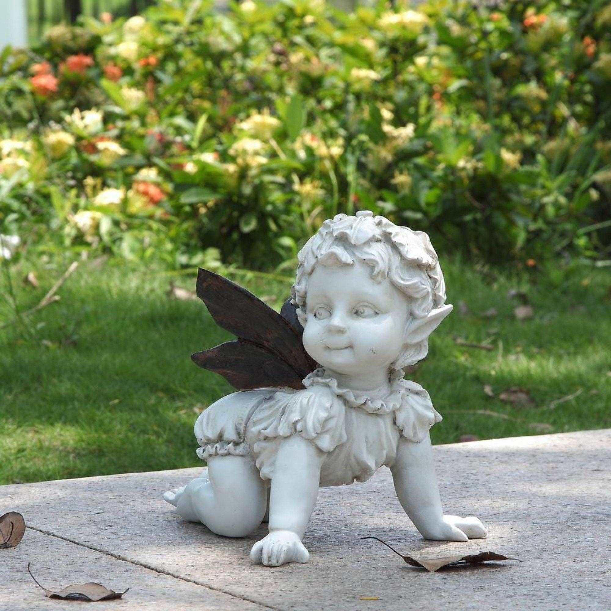 Hi-Line Gift Ltd. - Wholesale Outdoor Ornament/Decor - Baby Fairy Crawling