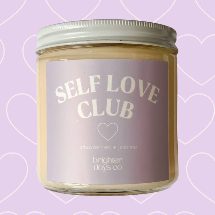 “Self Love Club” Vela de Soja em Madeira Wick por atacado de Brighter Days Co.