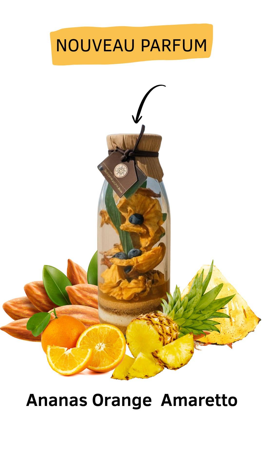 Délices Métisses - Wholesale Cocktail Mix/Syrup - Preparation for flavoured rum ANANAS ORANGE AMARETTO 50cl0