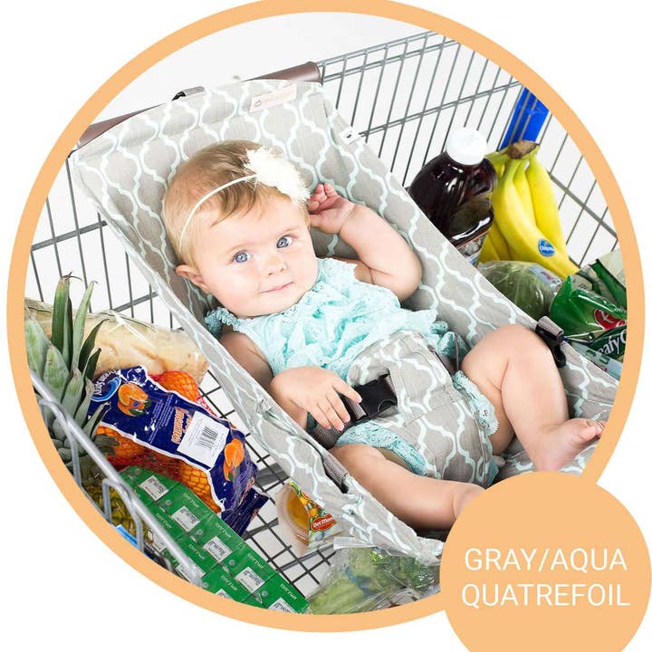 Binxy Baby - Wholesale Stroller Cover/Accessory - Baby - Baby Shopping Cart Hammock - Gray/Aqua