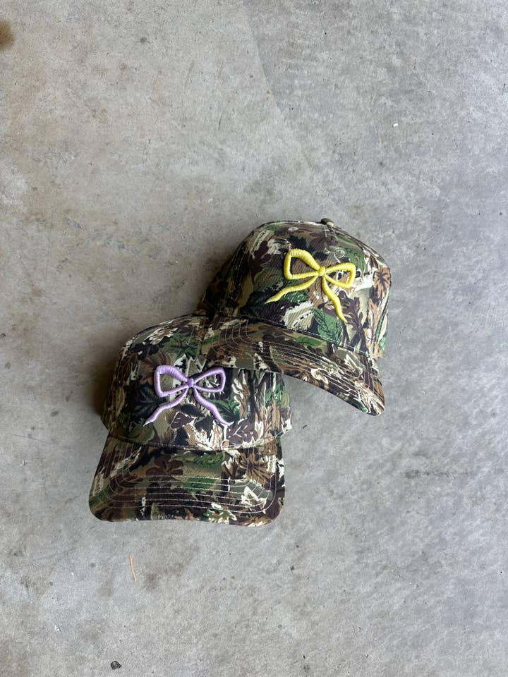 Colorful Camo Bow Hats for wholesale by Electric label