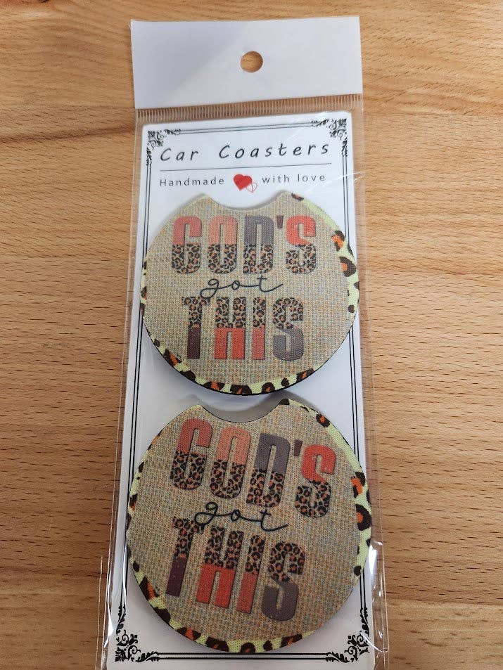 Gott hat dieses Auto-Untersetzer-Set für den Großhandel von Waves of Pearls LLC