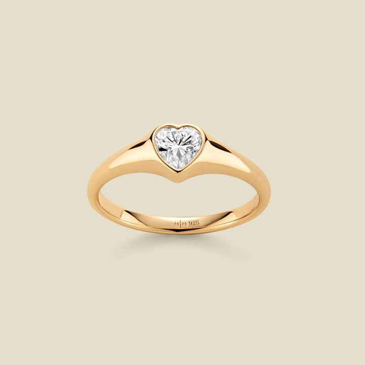 CZ Heart Signet Ring for wholesale by Made By Mary