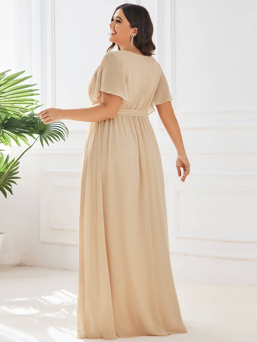 Ever-Pretty - Vente Robe – femme - Robes de soirée à volants à manches courtes exclusives B2B67