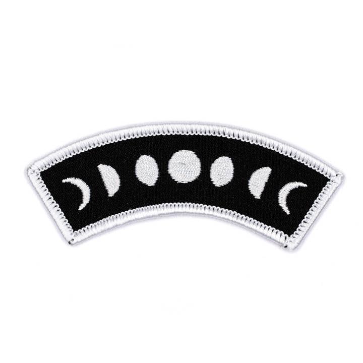 Moon Phases Embroidered Iron-On Patch for wholesale by These Are Things