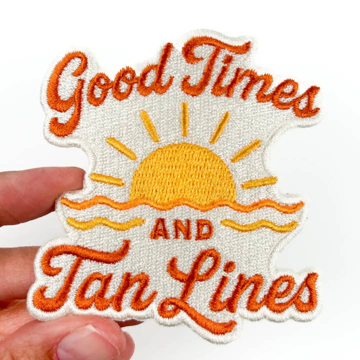 Field Trip Threads - Wholesale Patch - Good Times and Tan Lines Patch – Embroidered Iron On Beach