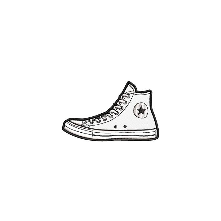 Studio Ten Design - Wholesale Patch - White High Top Sneaker Iron-on Patch