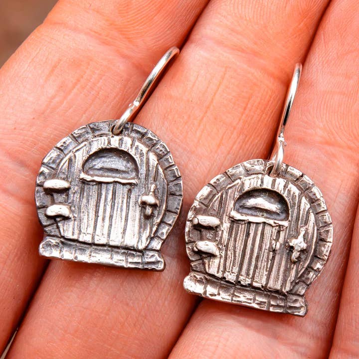 Brincos Redondos Porta de Fada - Prata de 1ª Lei por atacado de Skolland Jewelry