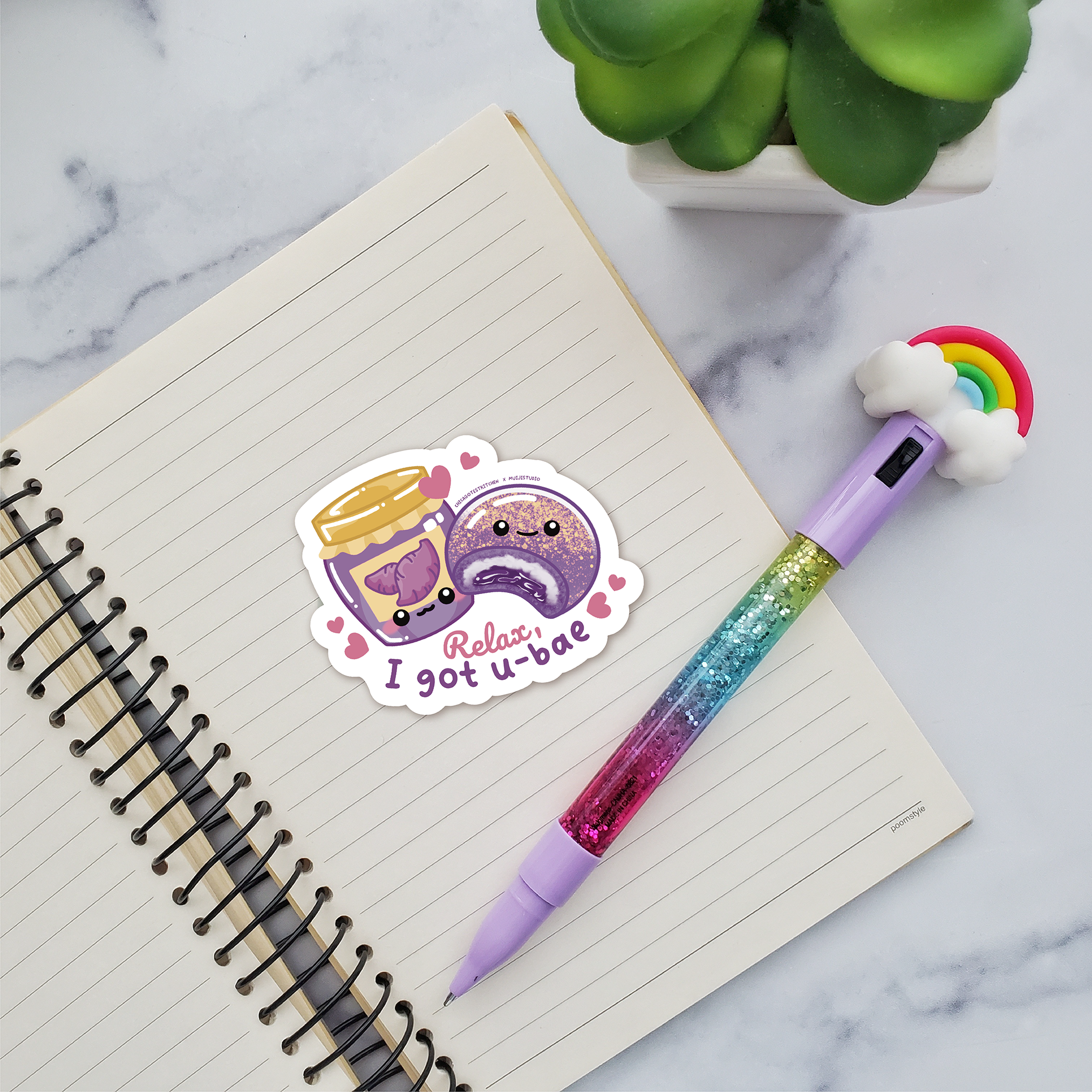 Muijistudio - Wholesale Sticker - Relax I Got U-bae Vinyl Sticker, Ube lover, Ube sticker1