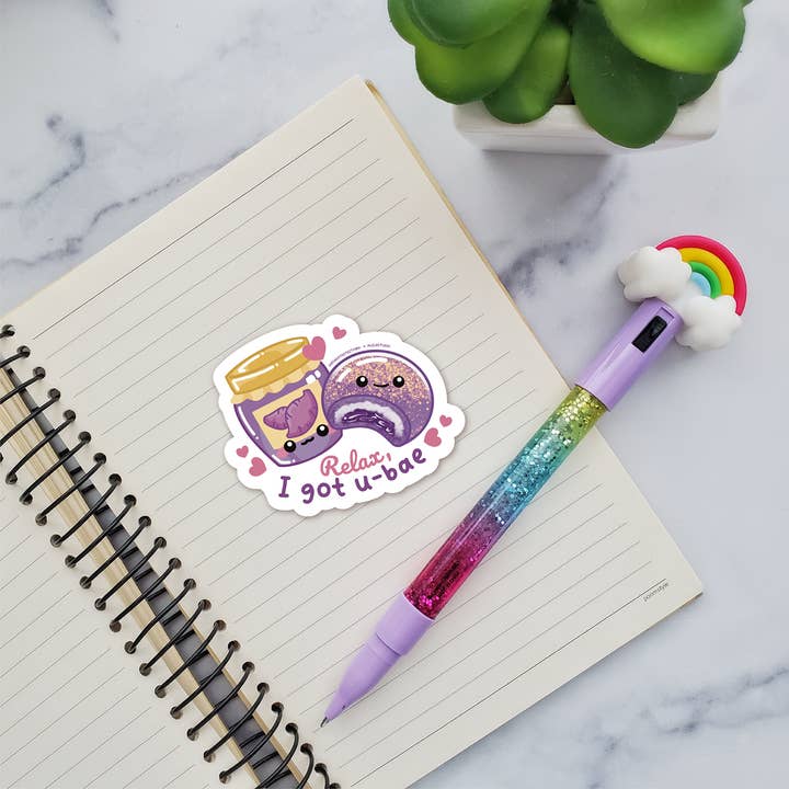 Muijistudio - Wholesale Sticker - Relax I Got U-bae Vinyl Sticker, Ube lover, Ube sticker1