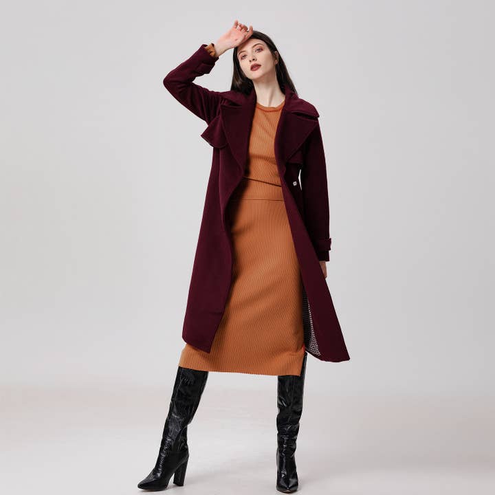 Smart and Joy - Wholesale Trench Coat - Women's - Wool coat with wide shutters25