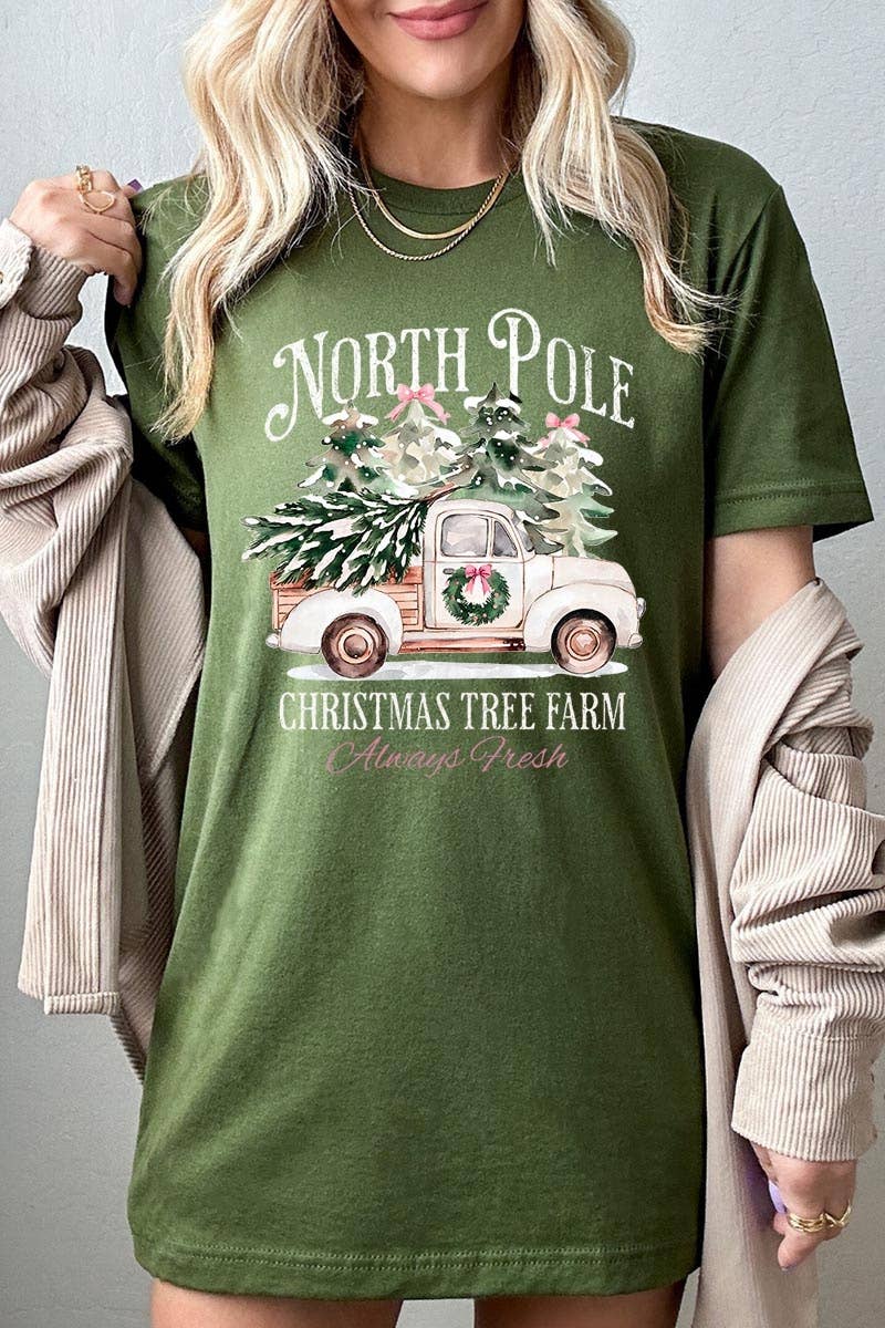 COLORBEAR – Großhandel T-Shirt (Grafikdruck) – Damen – Weihnachtsgrafik-T-Shirt Nordpol12