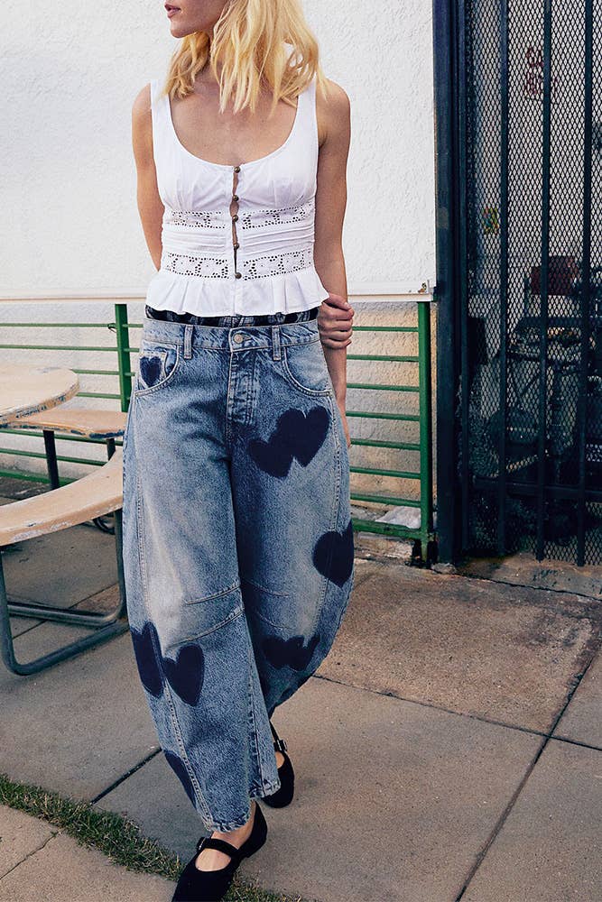 Azul Jeans Retos Padrão Coração YYNZ022 para venda a revendedores na Faire2