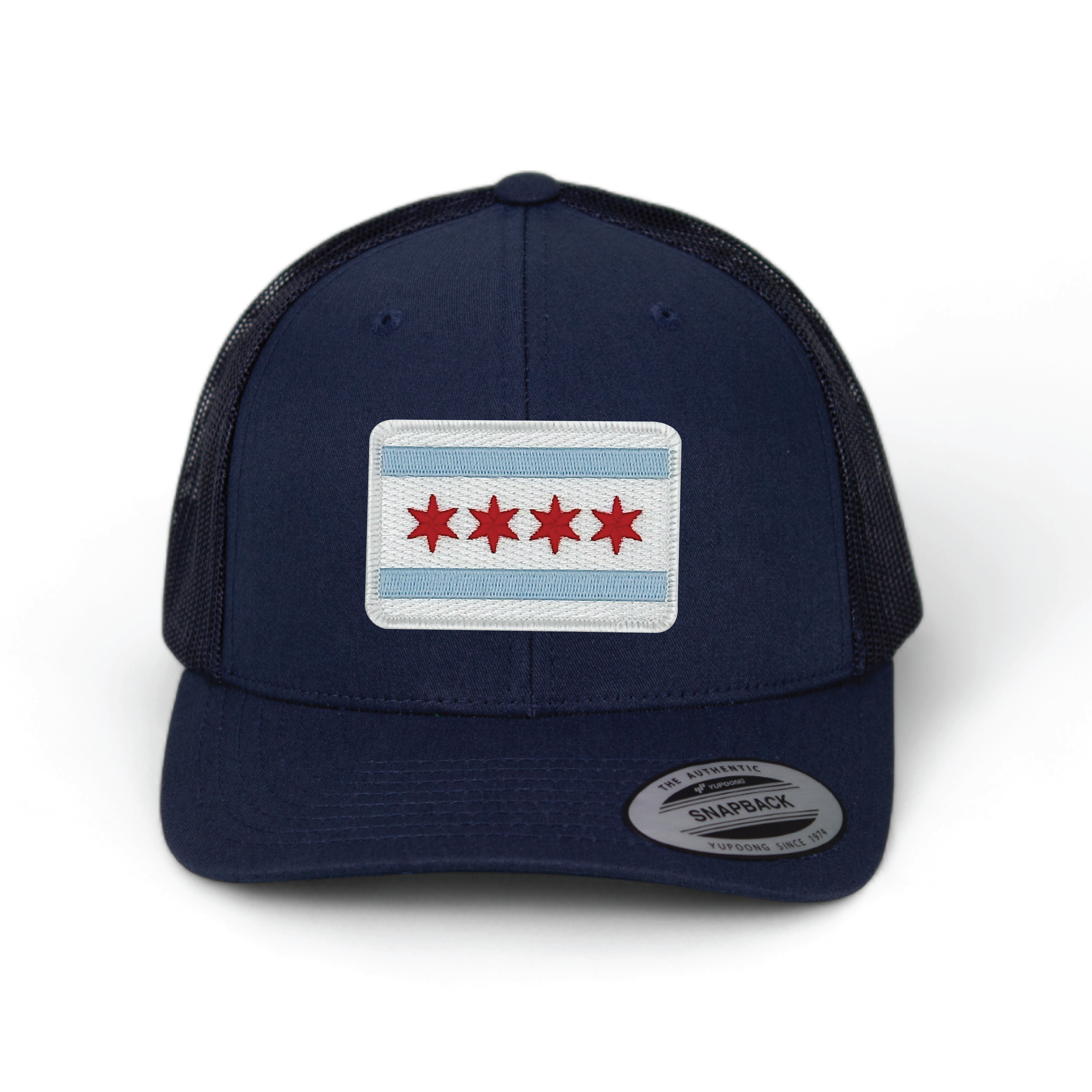 Cotton Mule - Wholesale Trucker Hat - Unisex - Chicago Flag Patch Trucker Hat2