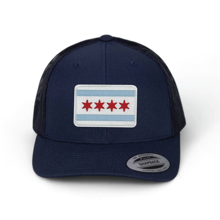 Cotton Mule - Wholesale Trucker Hat - Unisex - Chicago Flag Patch Trucker Hat2