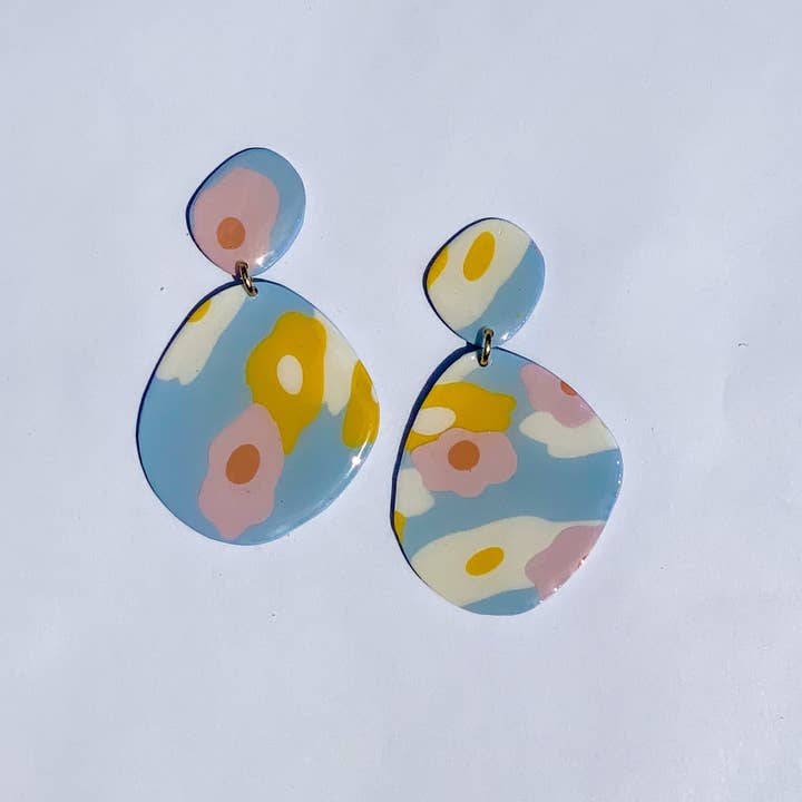 retro flower dangles for wholesale by The Color Theory