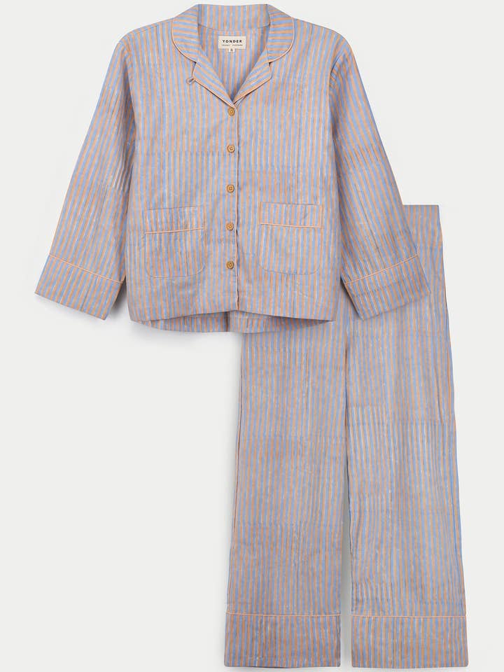 Pijama de Mujer | Rayas de Caramelo | Caramelo para venta al por mayor de YONDER.