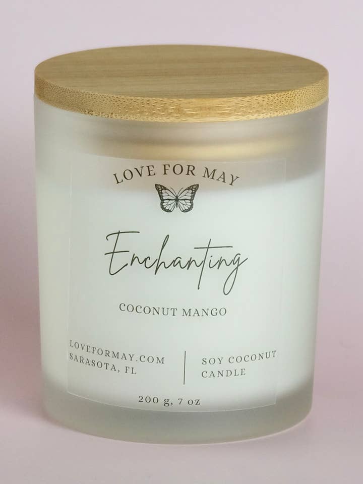 Enchanting Manifestation Candle Coconut Mango for wholesale by Love for May Candle Co