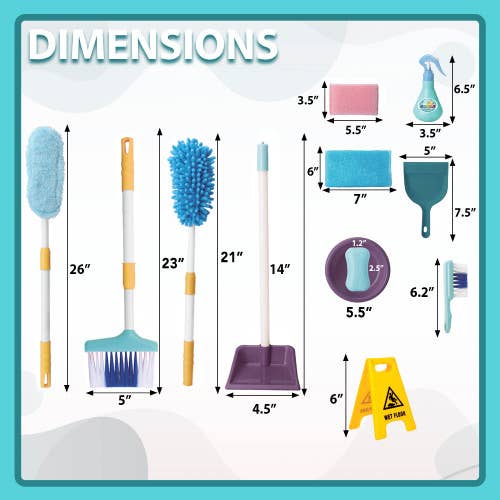 The Toy Group - Wholesale Toy Set - Kids - Playkidz Kid Cleaning Role Play Housekeeping Set9