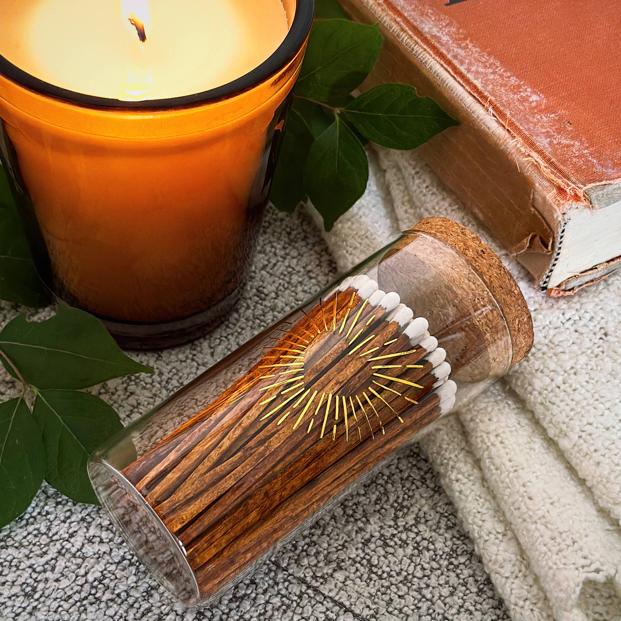 Thankful Greetings – wholesale Tändsticka – Guldtryck med 4" tändstickor & stor korktoppburk30