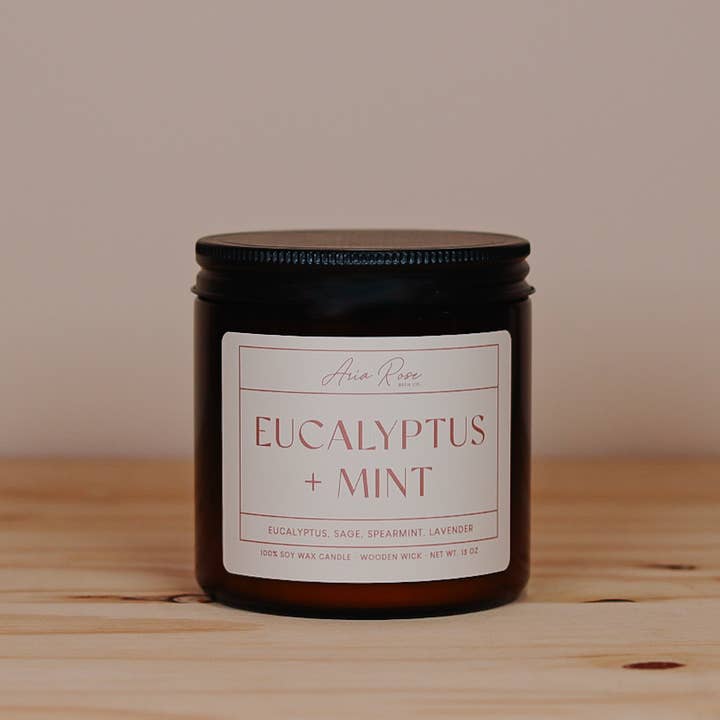 Vela Eucalyptus + Mint para venta al por mayor de Aria Rose Bath Co