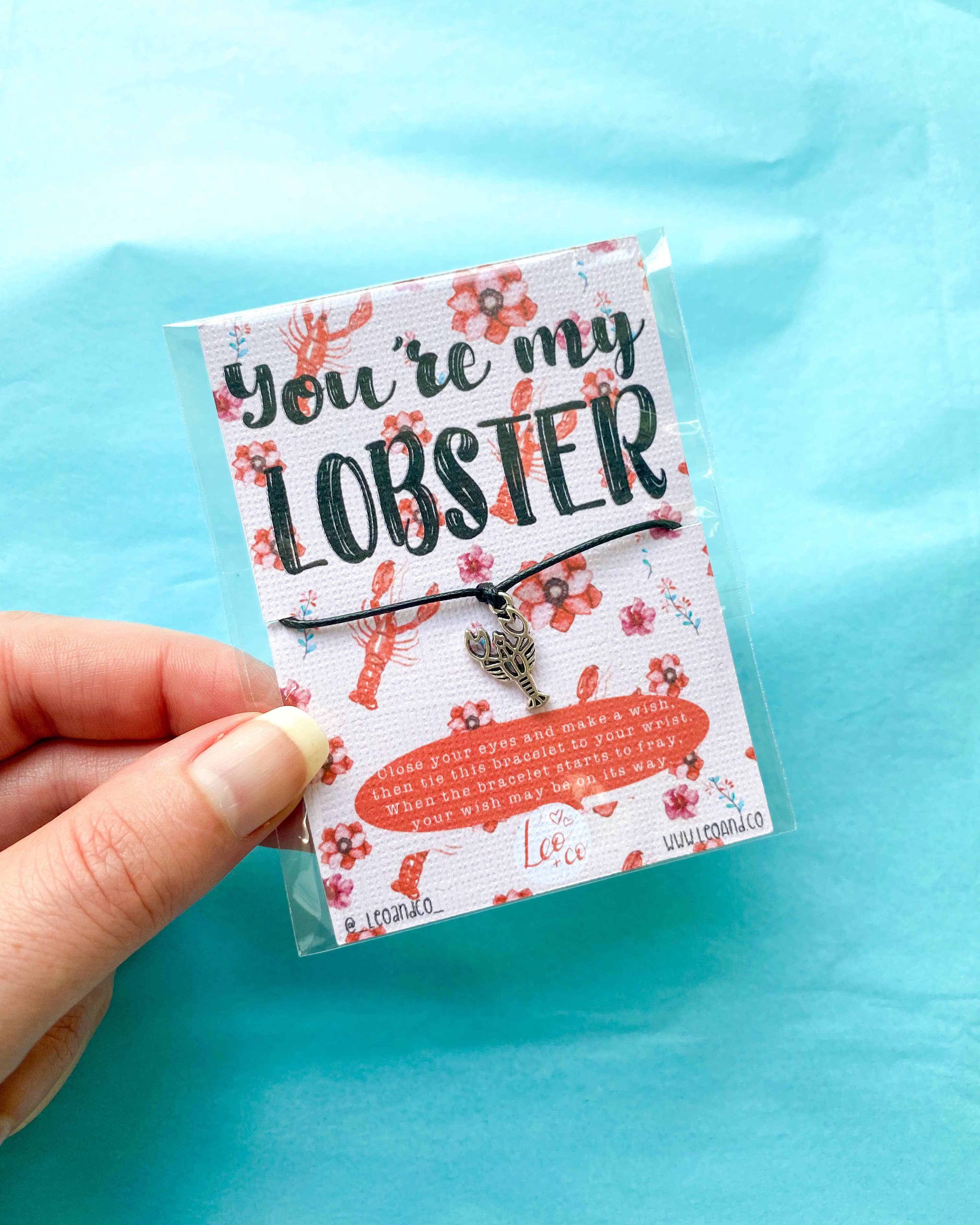 Leo & Co Gifts - Wholesale Charm/Dangle Bracelet - You're My Lobster Wish Bracelet1