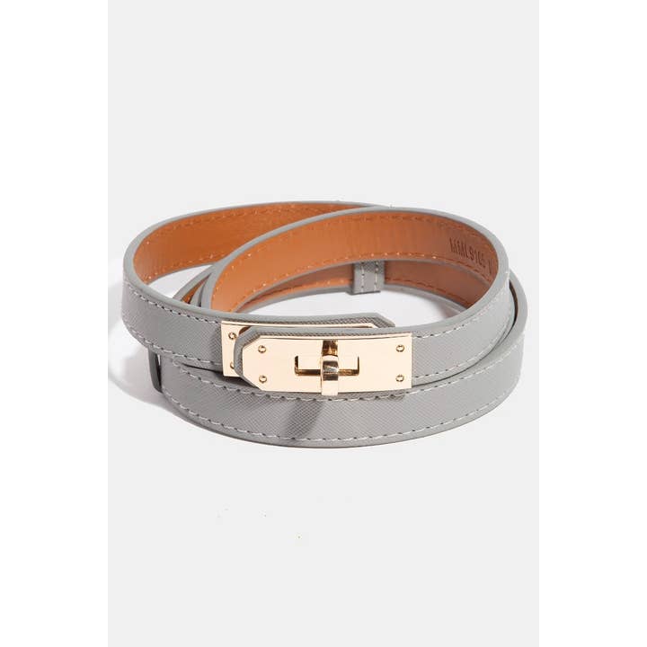 Collections by Fame Accessories - Wholesale Belt - Women's - Womens Thin Adjustable Turn Lock Belt