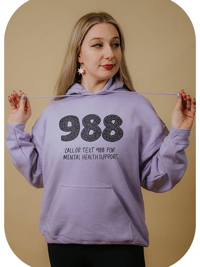 988 / You Are Loved, You Are Not A Burden, You Matter (includes a back-print!) - Hoodie for wholesale by Self-Care Is For Everyone