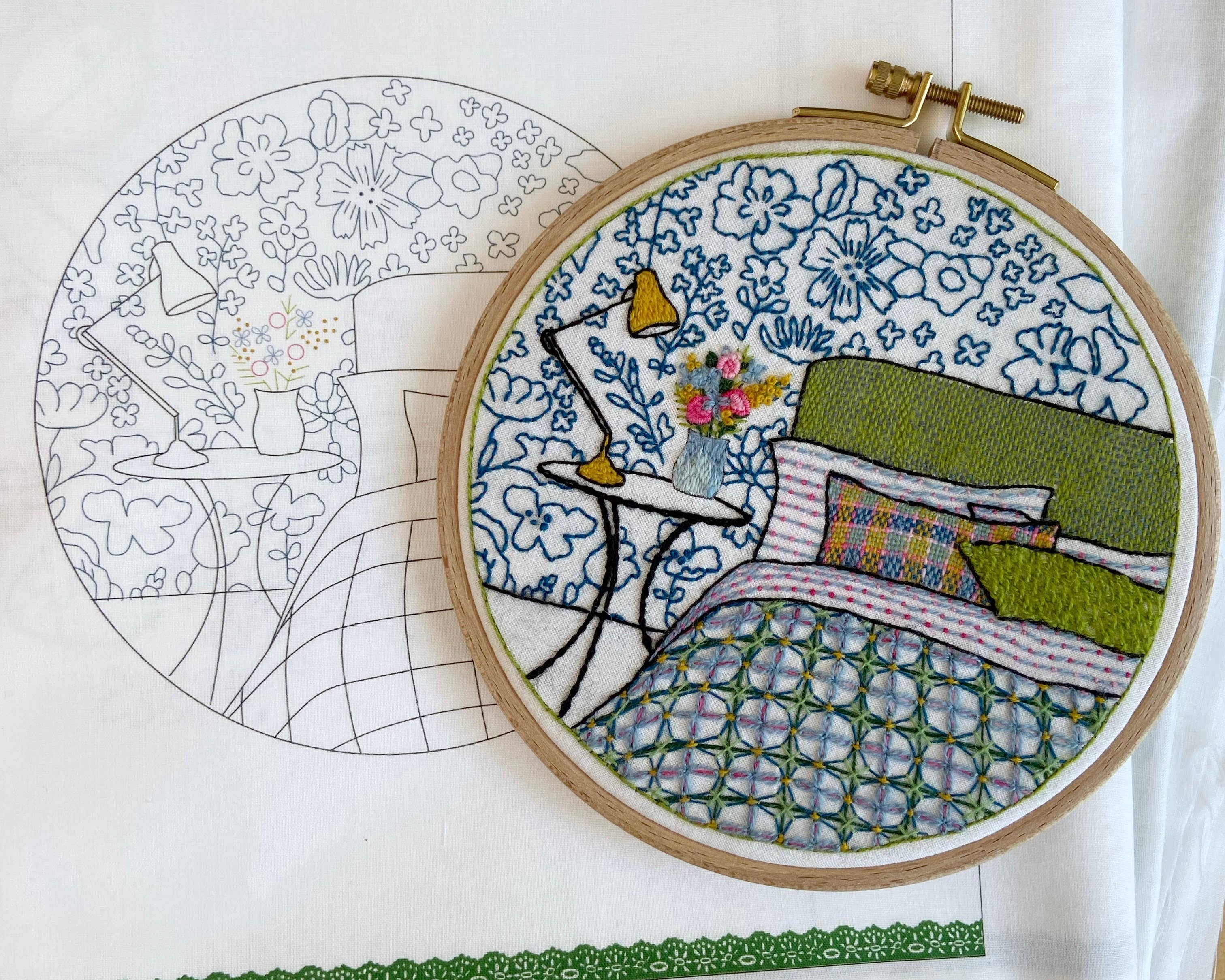 Cream Tea and Lace - Wholesale Embroidery/Cross Stitch Supplies - embroidery kit midsummer, interior design modern hoop art3