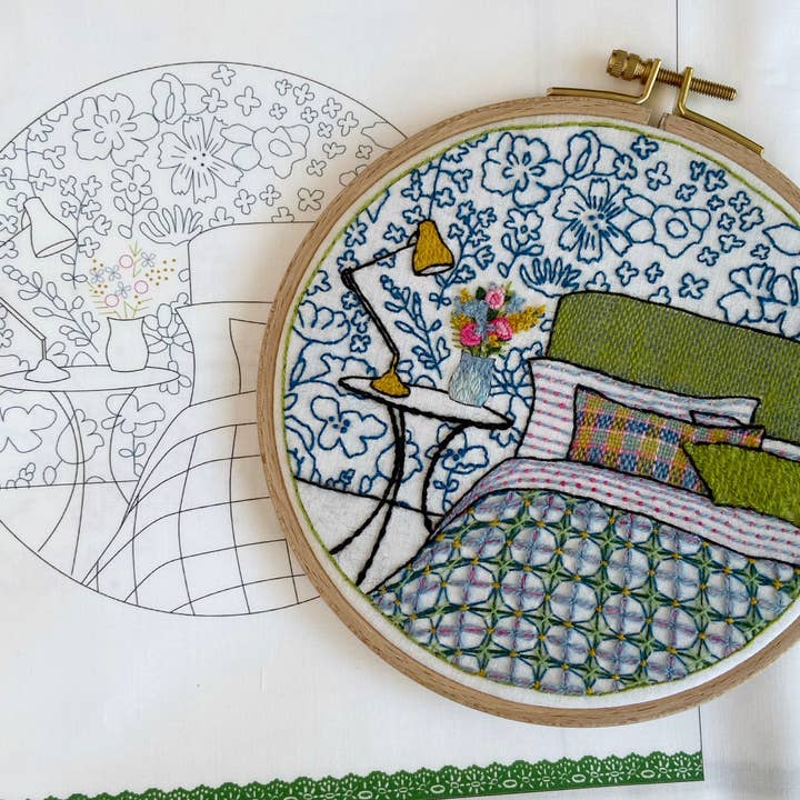 Cream Tea and Lace - Wholesale Embroidery/Cross Stitch Supplies - embroidery kit midsummer, interior design modern hoop art3