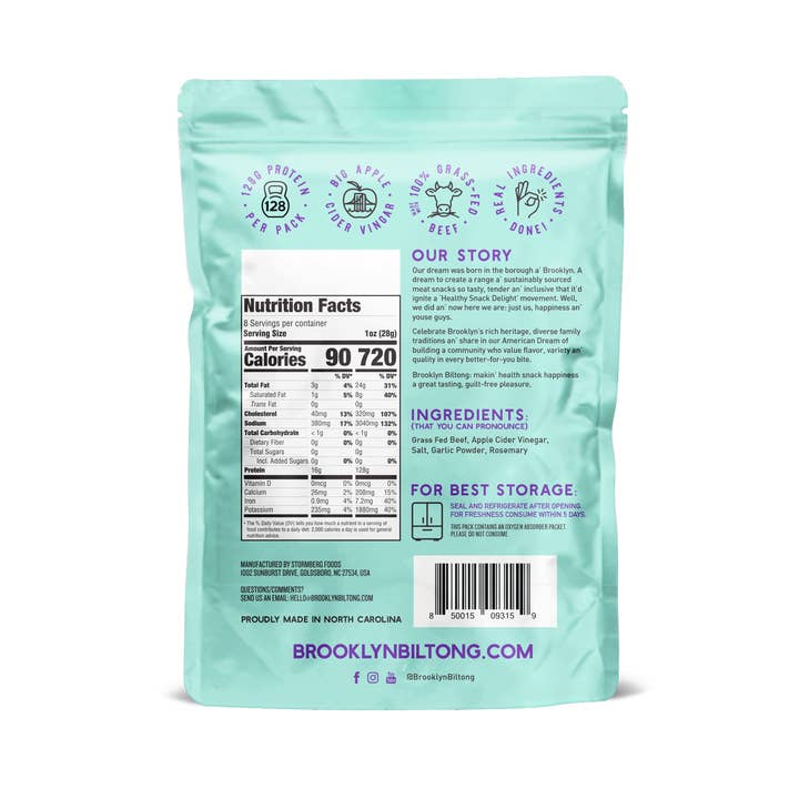 Brooklyn Biltong - Wholesale Jerky - 8oz Steakhouse Grass-Fed Zero Sugar Biltong Tender Jerky2