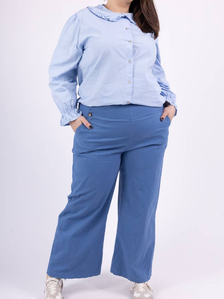 Pépouz' Paris - Wholesale Pants - Women's - PLUS SIZE Pants 97% cotton with buttons PPN2509GT16