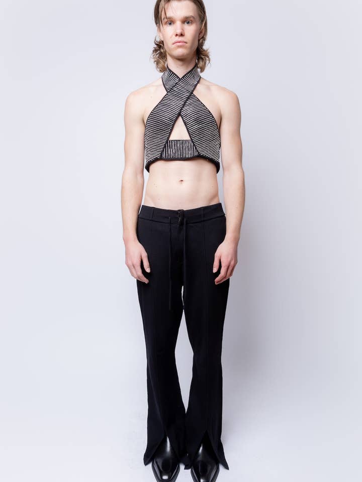 Rhinestone Cross Halter Top för wholesale av FANG