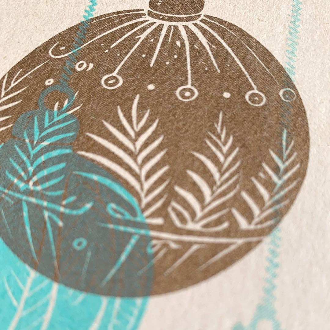 Togethery - Vente Cartes de Noël - Carte postale / Boules de Noël / Menthe2