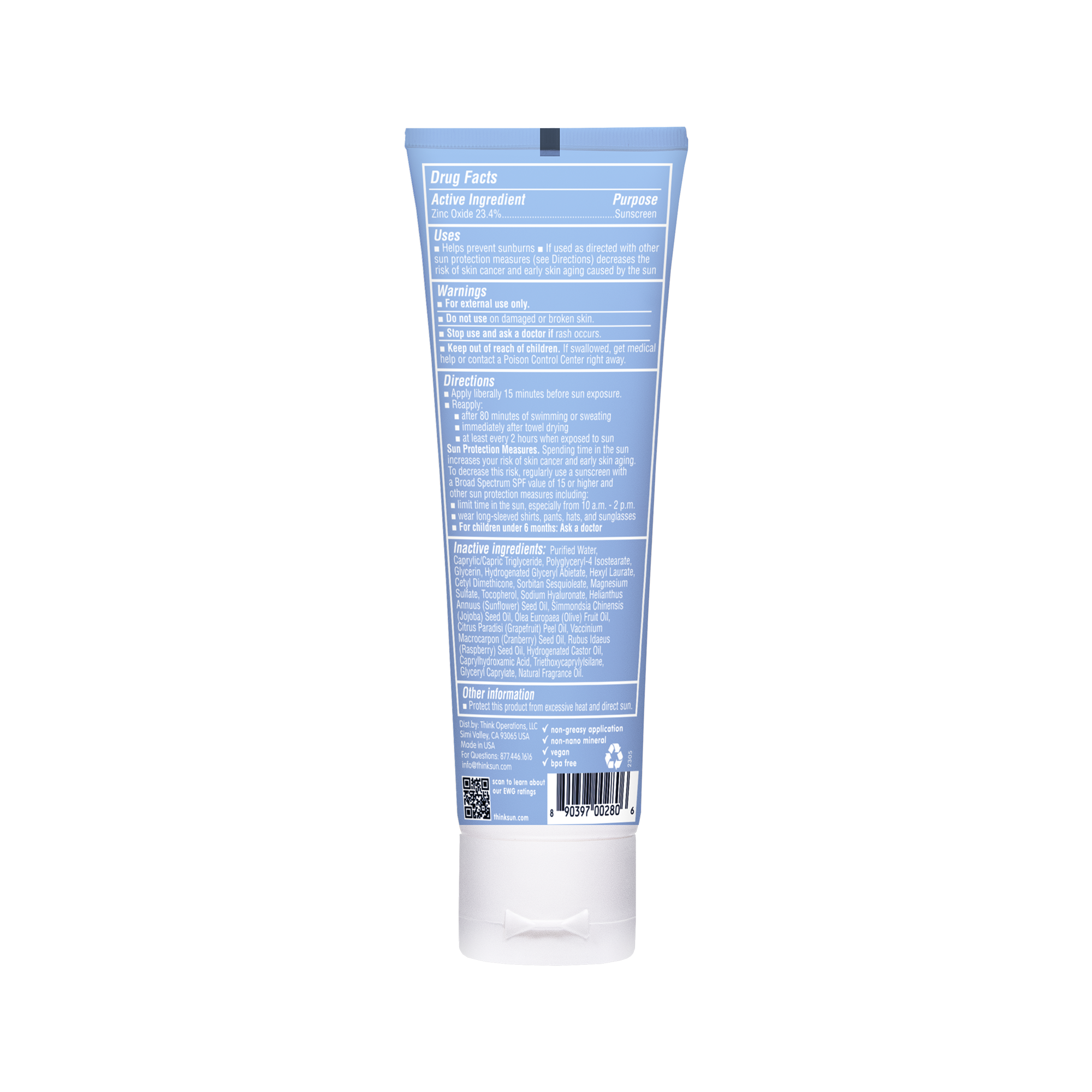 Think - Wholesale Sunscreen - Think Sport SPF 50 Sunscreen (3oz), EWG Rated1