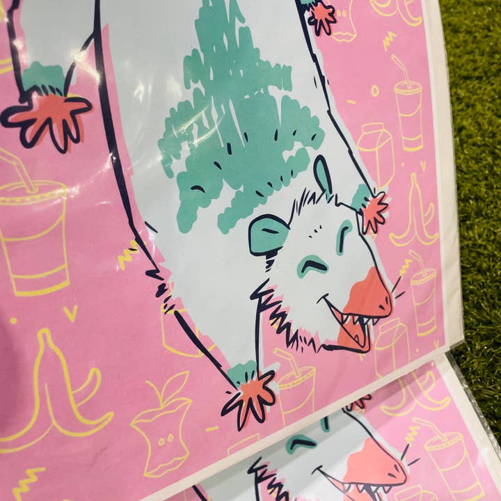 Spring Fox Studios - Wholesale Art Print - Trashy Possum 11x17" art poster print1