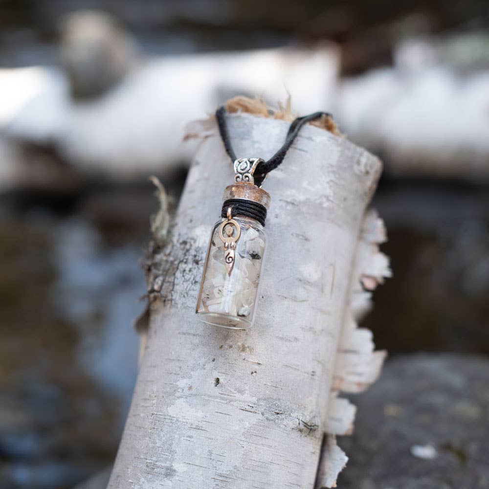 Kheops International - Vendita all'ingrosso Collana con ciondolo/pendaglio - Collana con bottiglia di pietre arcobaleno e ciondolo Dea2