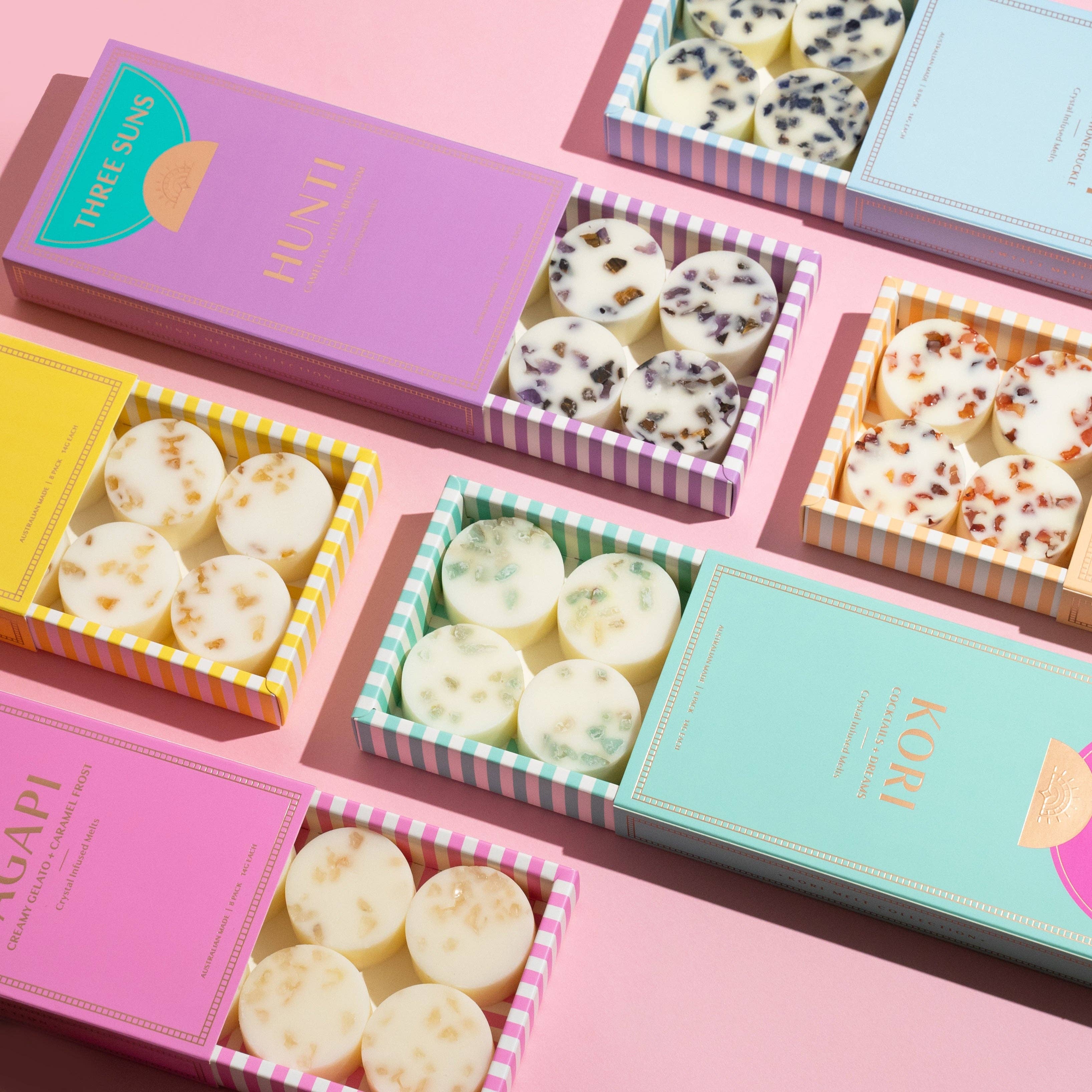 Three Suns - Wholesale Wax melt - Kori - Cocktails & Dreams Soy Melts Box of 81