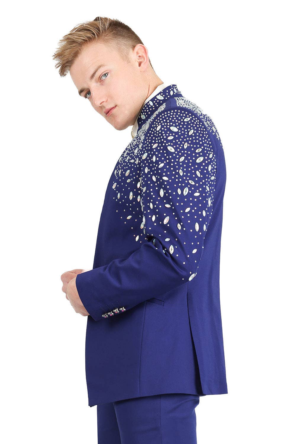 Royal en Blue Luxe designer blazer met strass en reverskraag BL3080 voor groothandel op Faire0