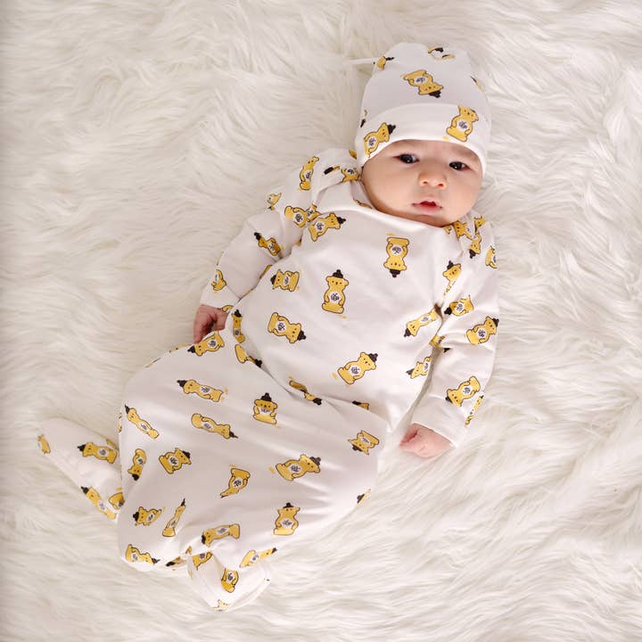 Bonnet à nœud en coton biologique - Couronne à nœuds ajustable pour la vente par Silkberry Baby